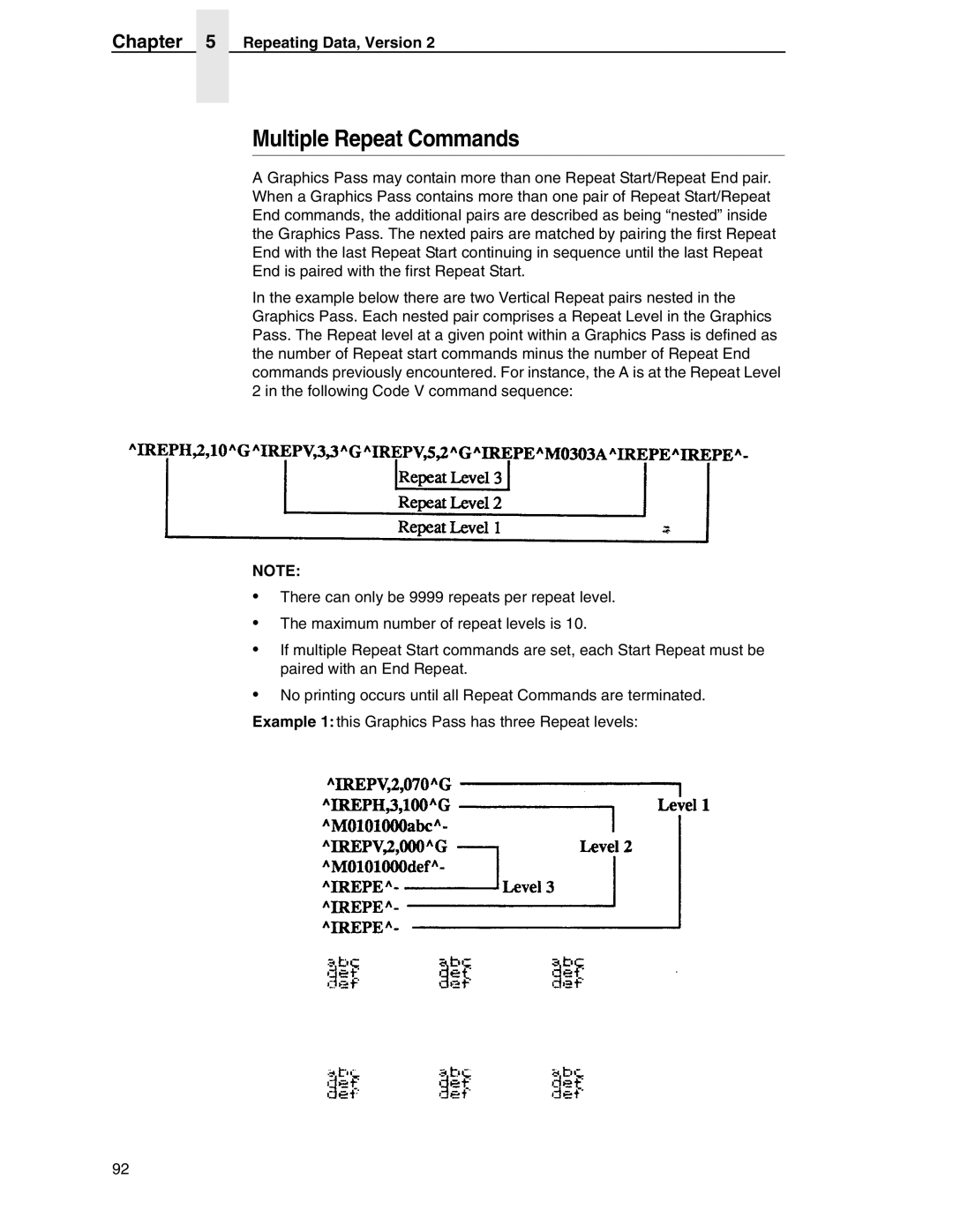 Tally Genicom 6600 manual Multiple Repeat Commands 