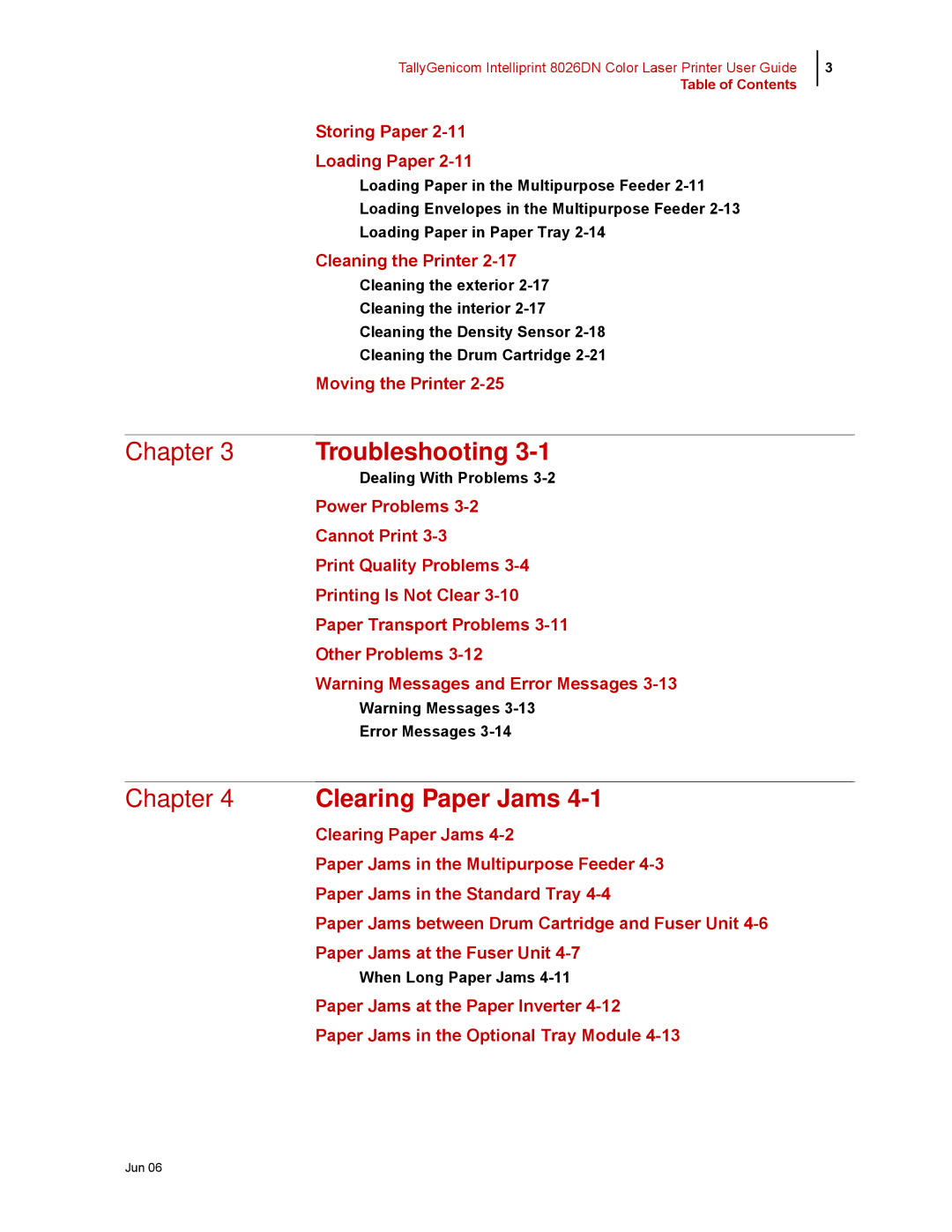 Tally Genicom 8026DN manual Dealing With Problems, Error Messages, When Long Paper Jams 