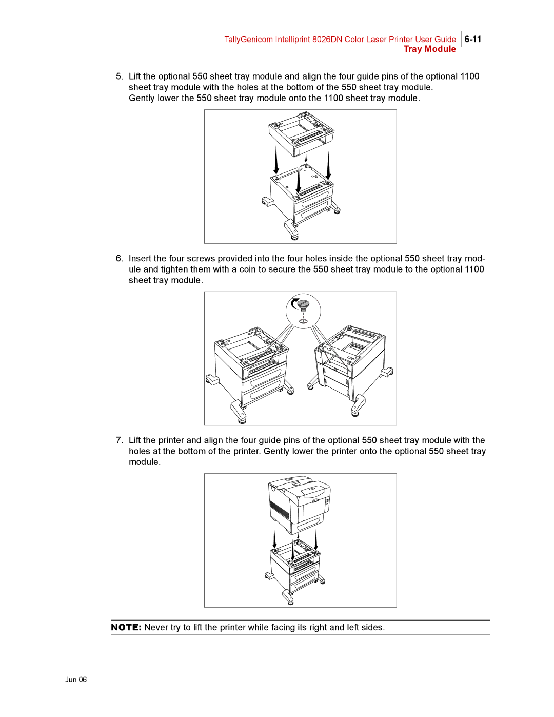 Tally Genicom 8026DN manual Tray Module 