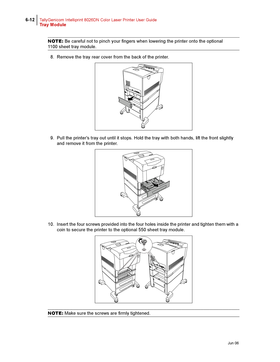 Tally Genicom 8026DN manual Tray Module 