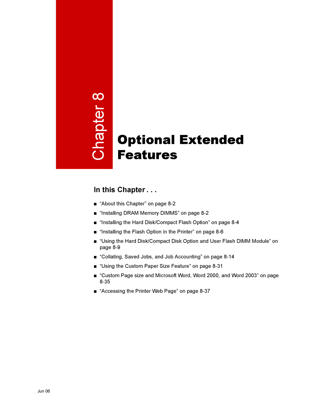 Tally Genicom 8026DN manual Optional Extended Features 