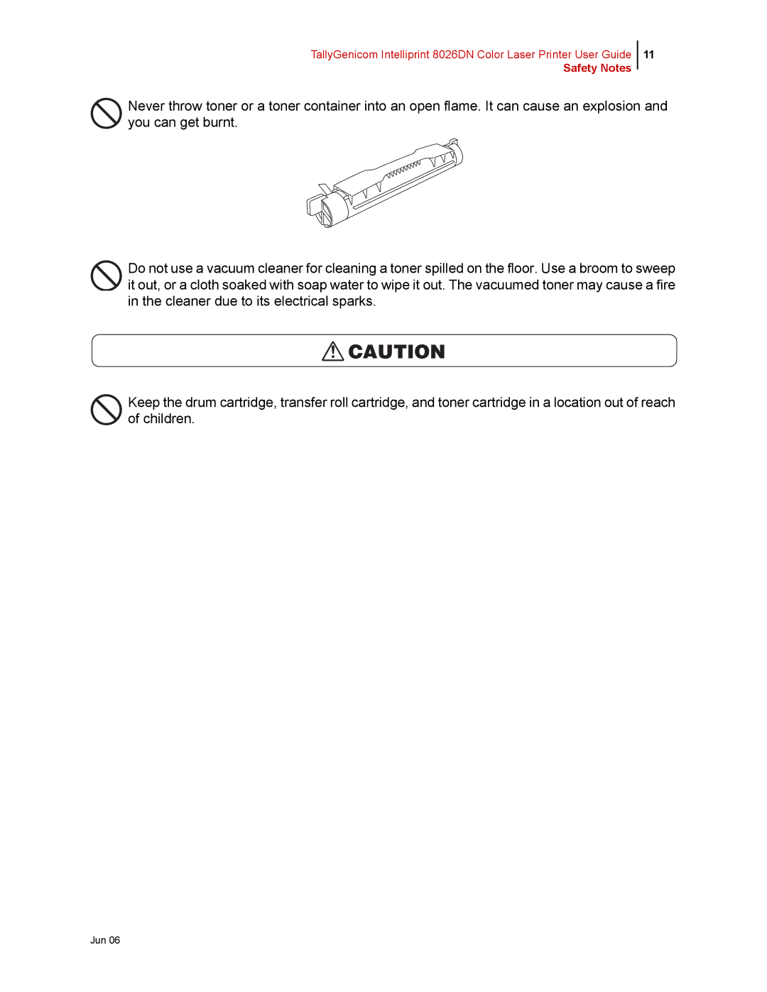 Tally Genicom 8026DN manual Safety Notes 