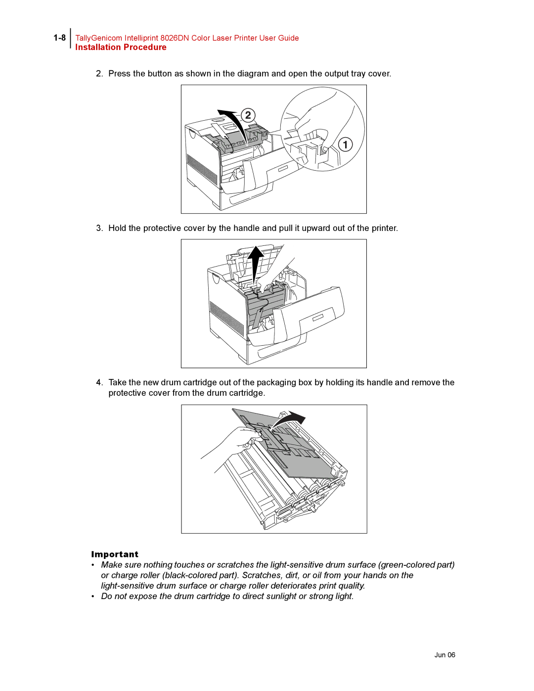 Tally Genicom 8026DN manual Installation Procedure 