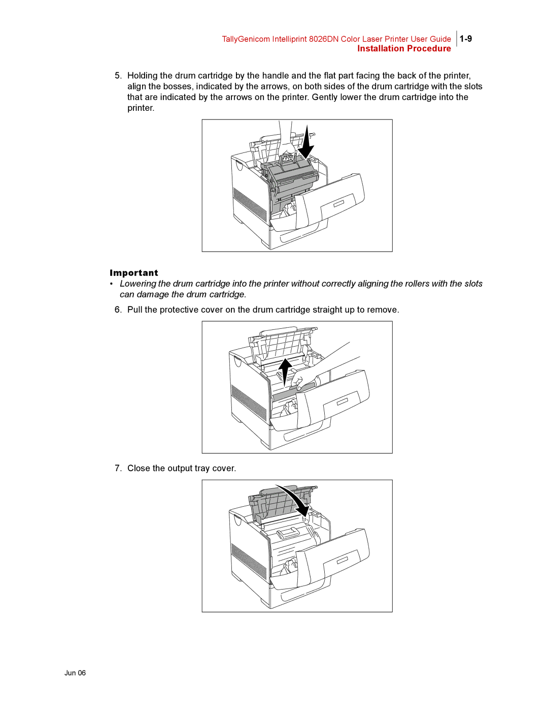 Tally Genicom 8026DN manual Installation Procedure 