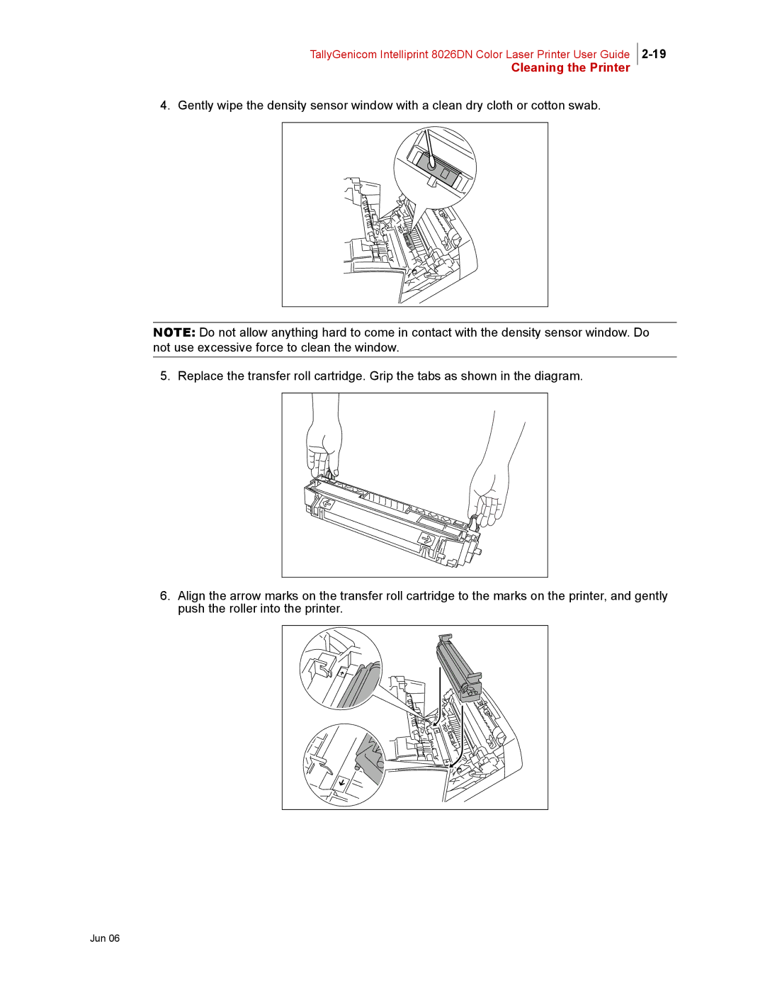 Tally Genicom 8026DN manual Cleaning the Printer 