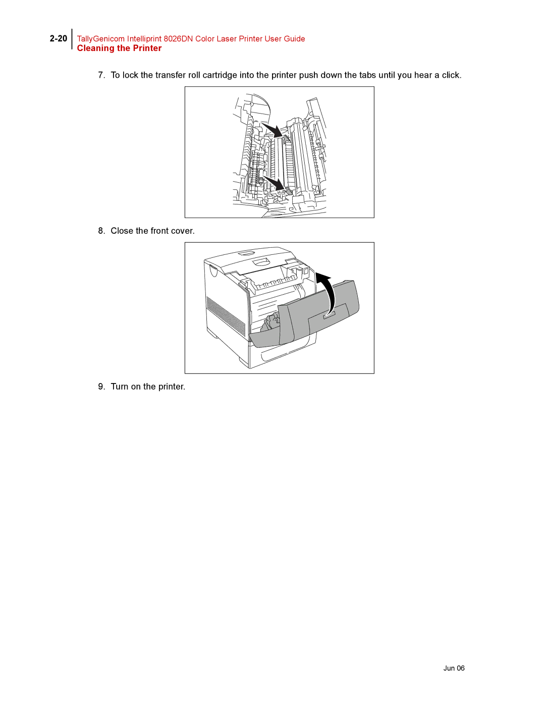 Tally Genicom 8026DN manual Cleaning the Printer 