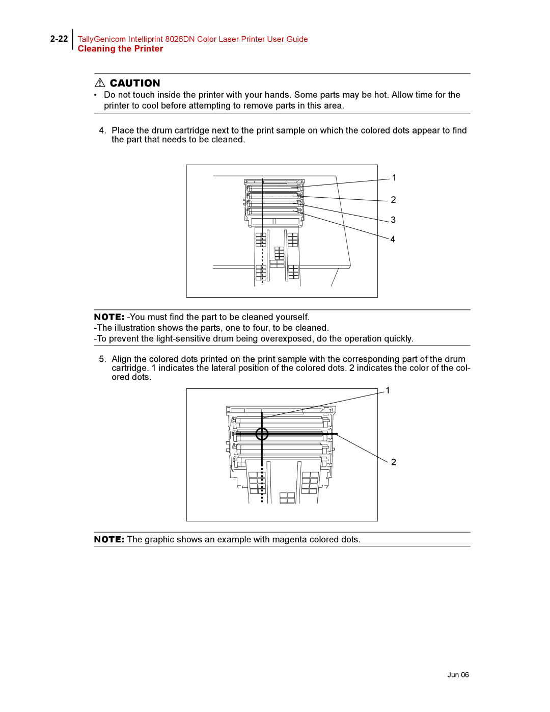 Tally Genicom 8026DN manual Cleaning the Printer 