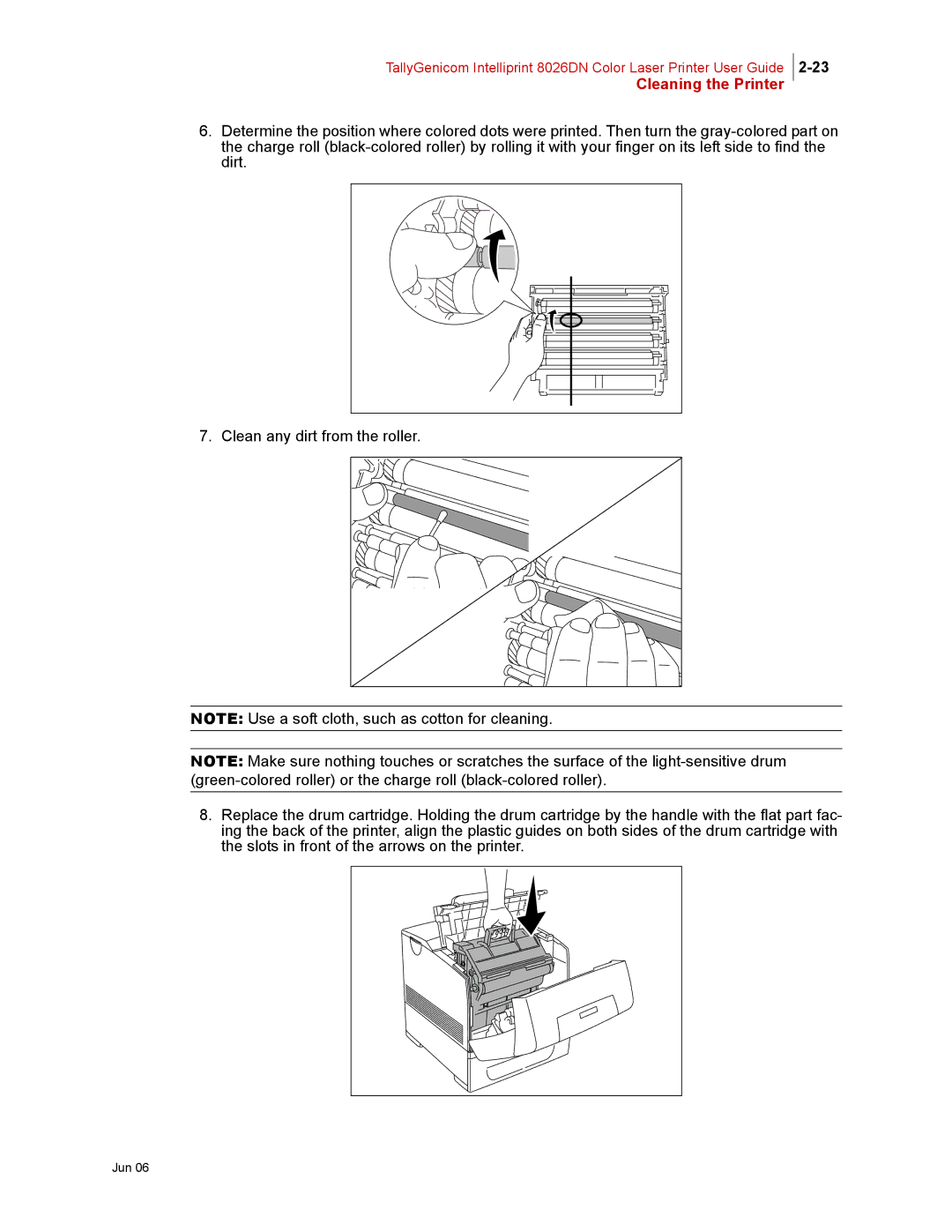 Tally Genicom 8026DN manual Cleaning the Printer 