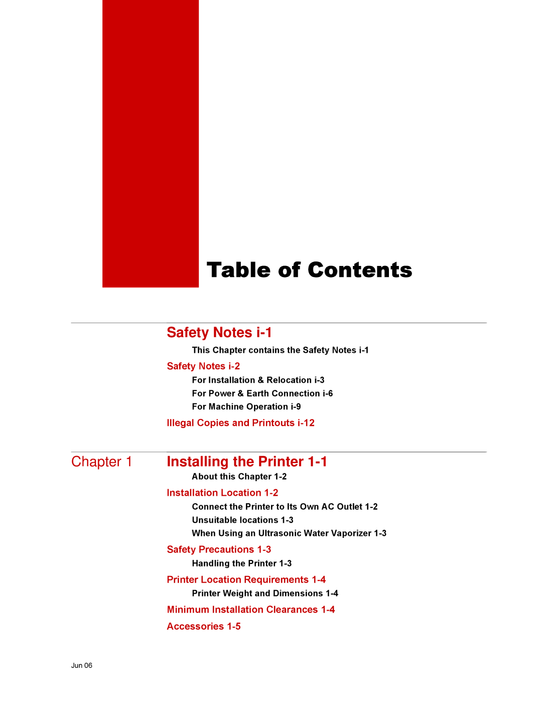 Tally Genicom 8026DN manual Table of Contents 