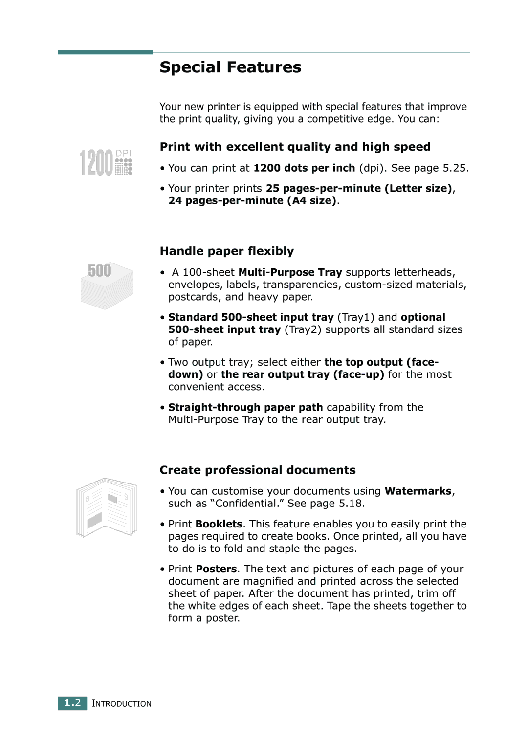 Tally Genicom 9025N manual Special Features, Print with excellent quality and high speed, Handle paper flexibly 