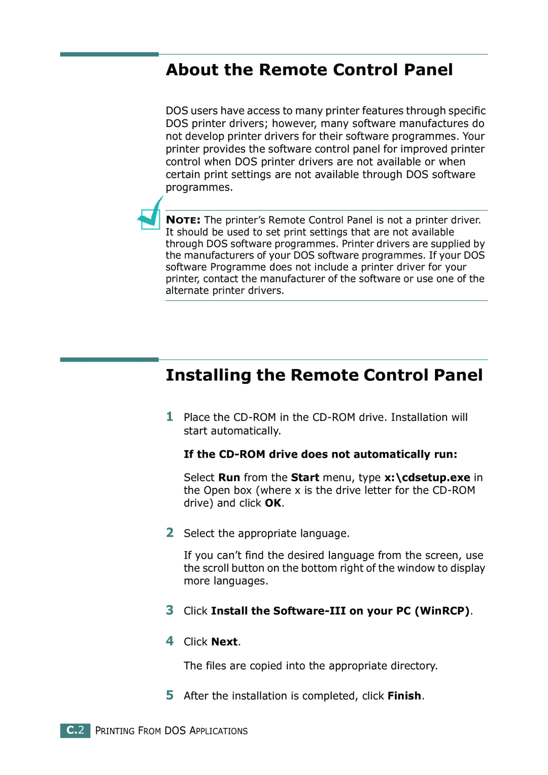 Tally Genicom 9025N manual About the Remote Control Panel, Installing the Remote Control Panel 