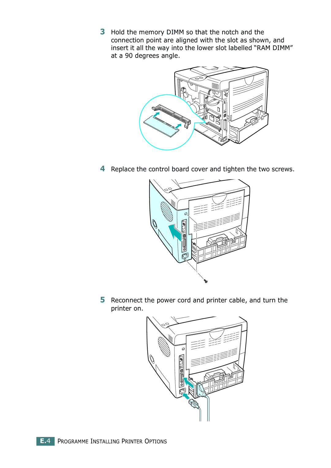 Tally Genicom 9025N manual Programme Installing Printer Options 