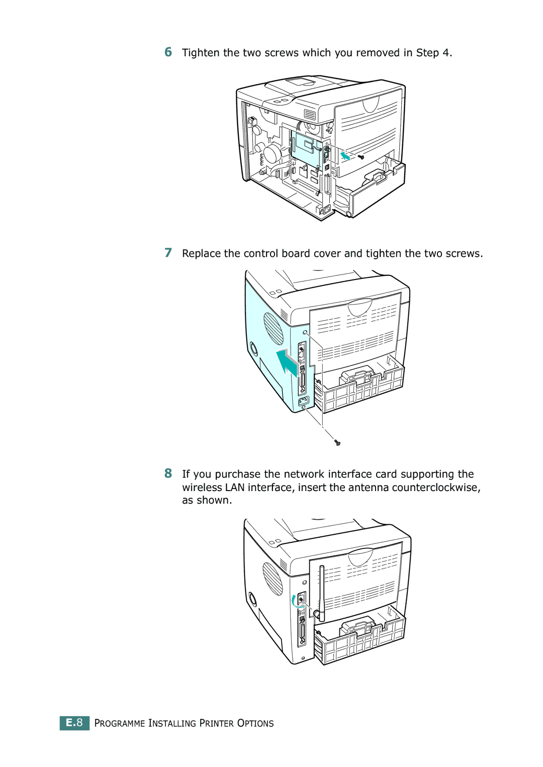 Tally Genicom 9025N manual Programme Installing Printer Options 