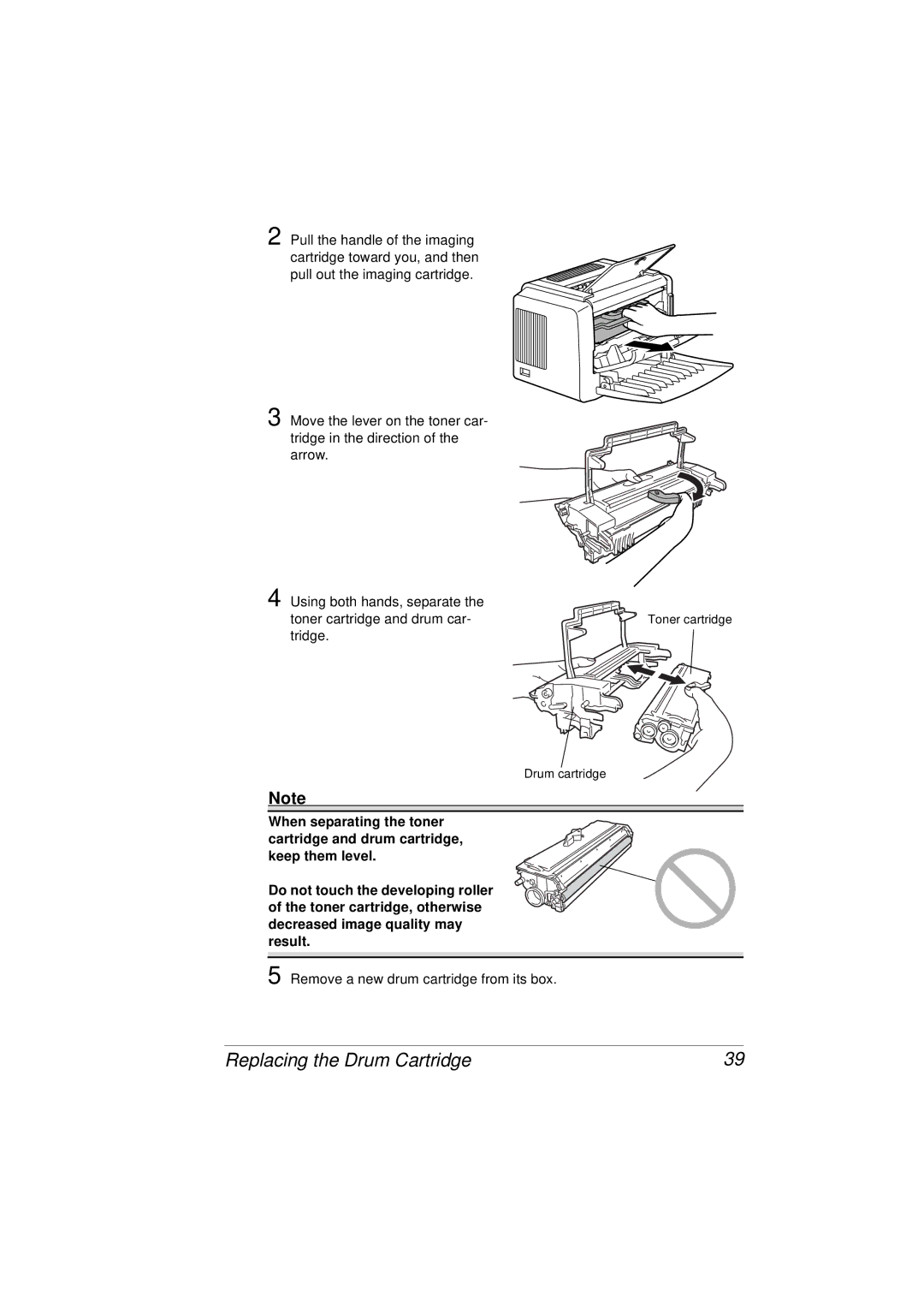 Tally Genicom 9316 manual Replacing the Drum Cartridge 