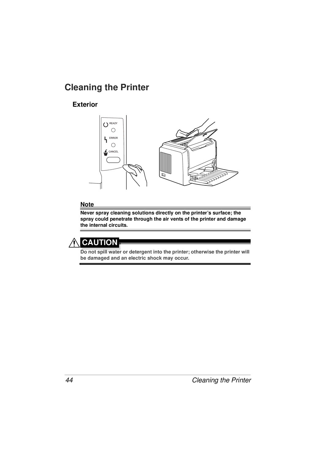 Tally Genicom 9316 manual Cleaning the Printer, Exterior 