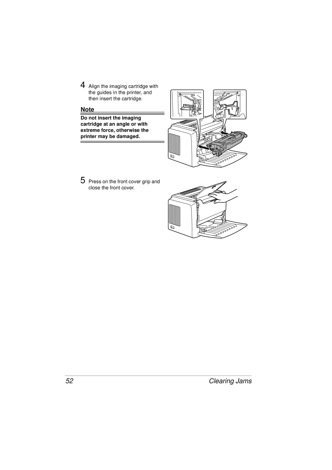 Tally Genicom 9316 manual Press on the front cover grip and close the front cover 