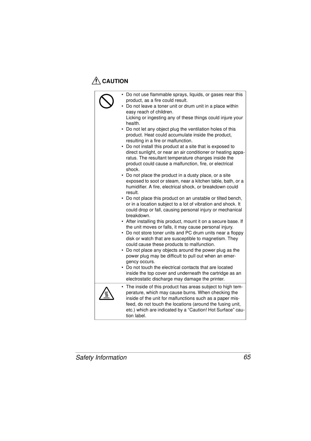 Tally Genicom 9316 manual Safety Information 