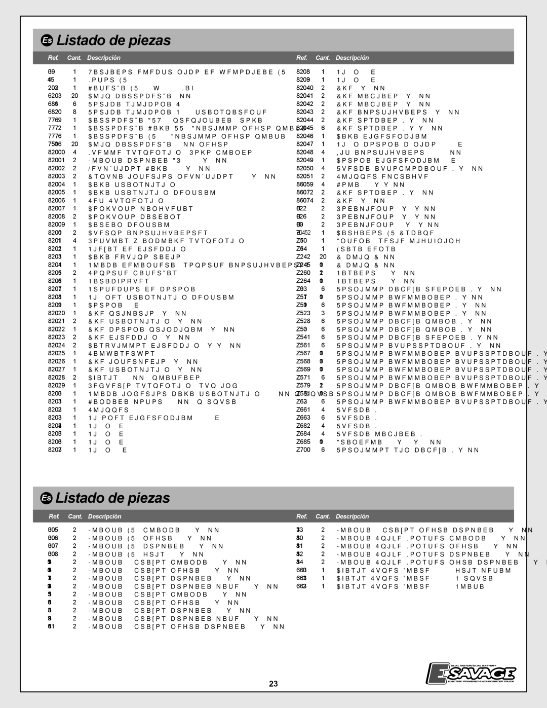 Tally Genicom I-12013-1 instruction manual Es Listado de piezas 