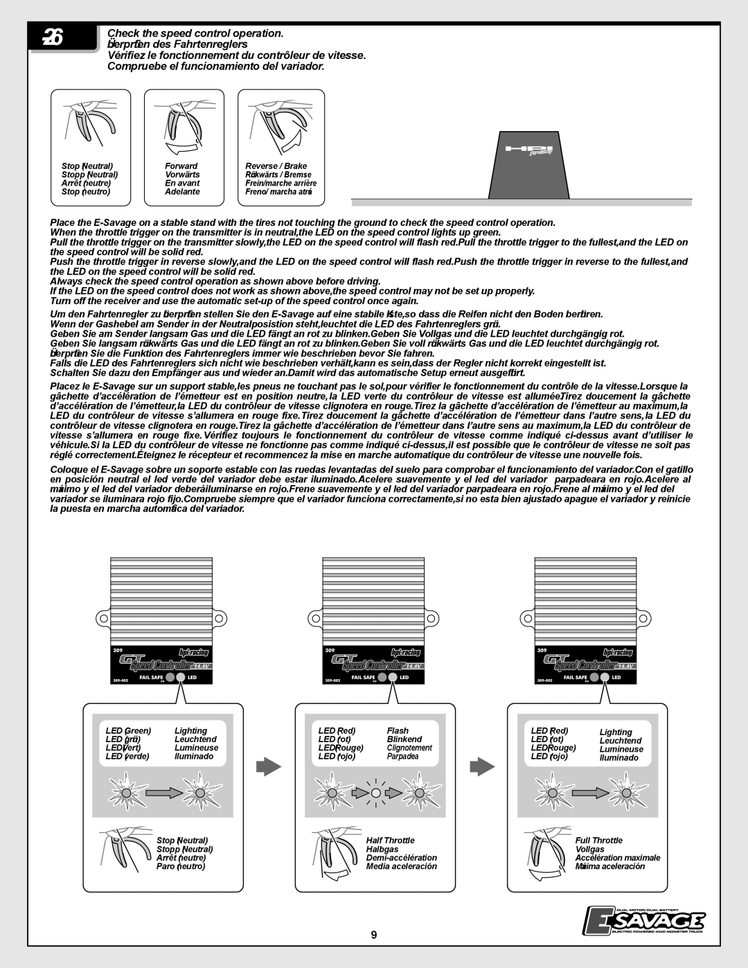 Tally Genicom I-12013-1 instruction manual Überprüfen des Fahrtenreglers, Check the speed control operation 