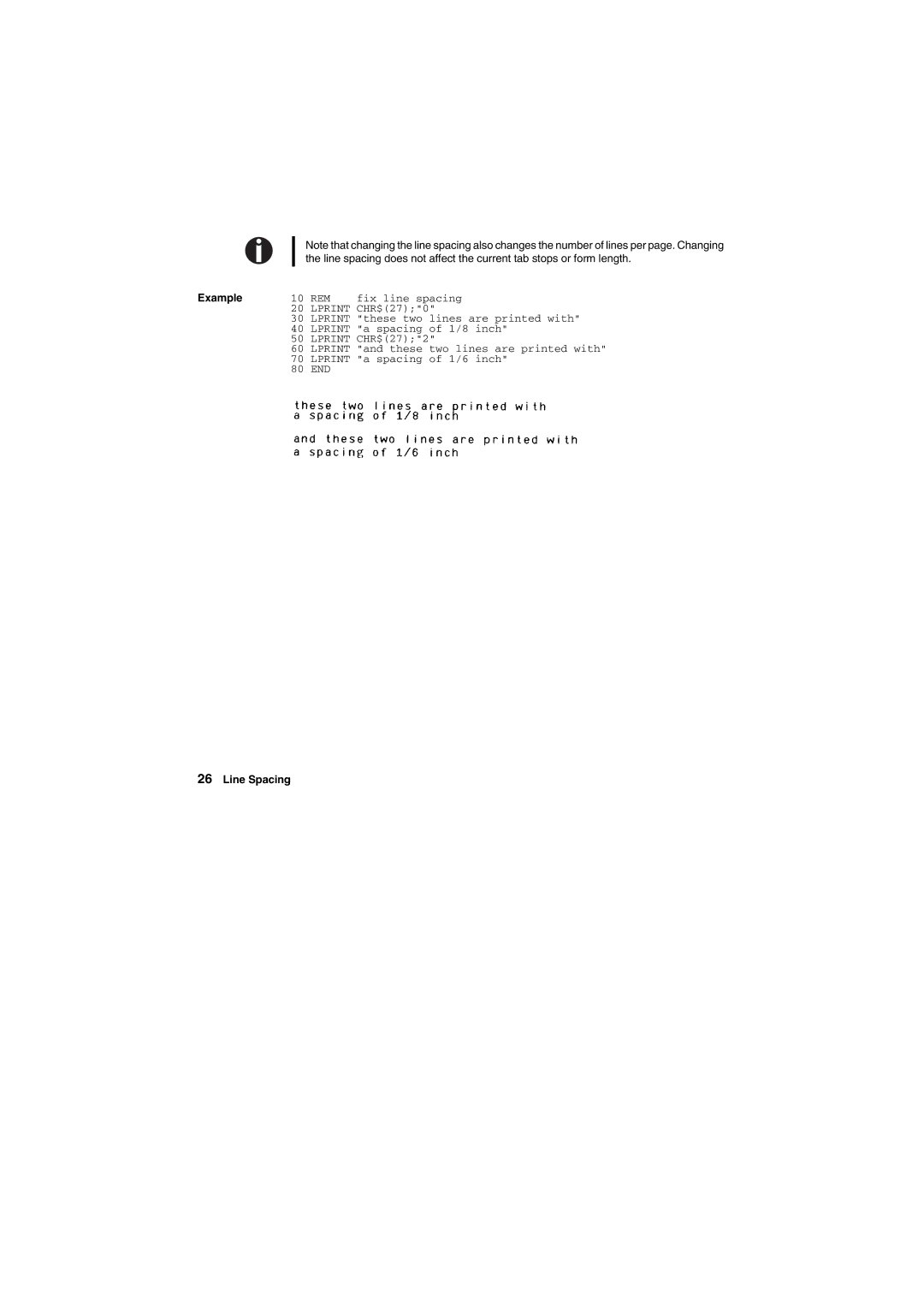 Tally Genicom Matrix Printer manual REM Fix line spacing 