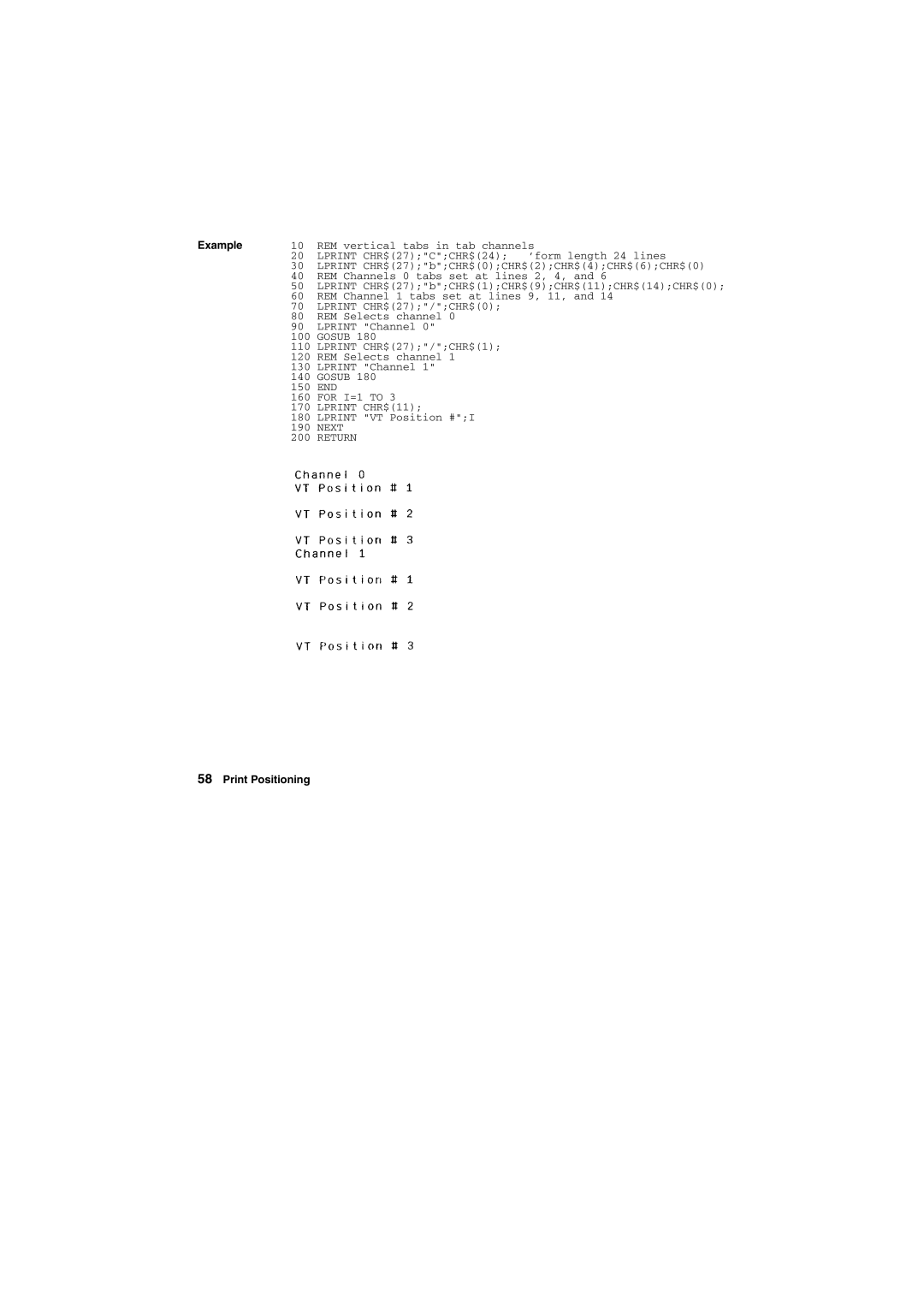 Tally Genicom Matrix Printer manual Lprint CHR$11 