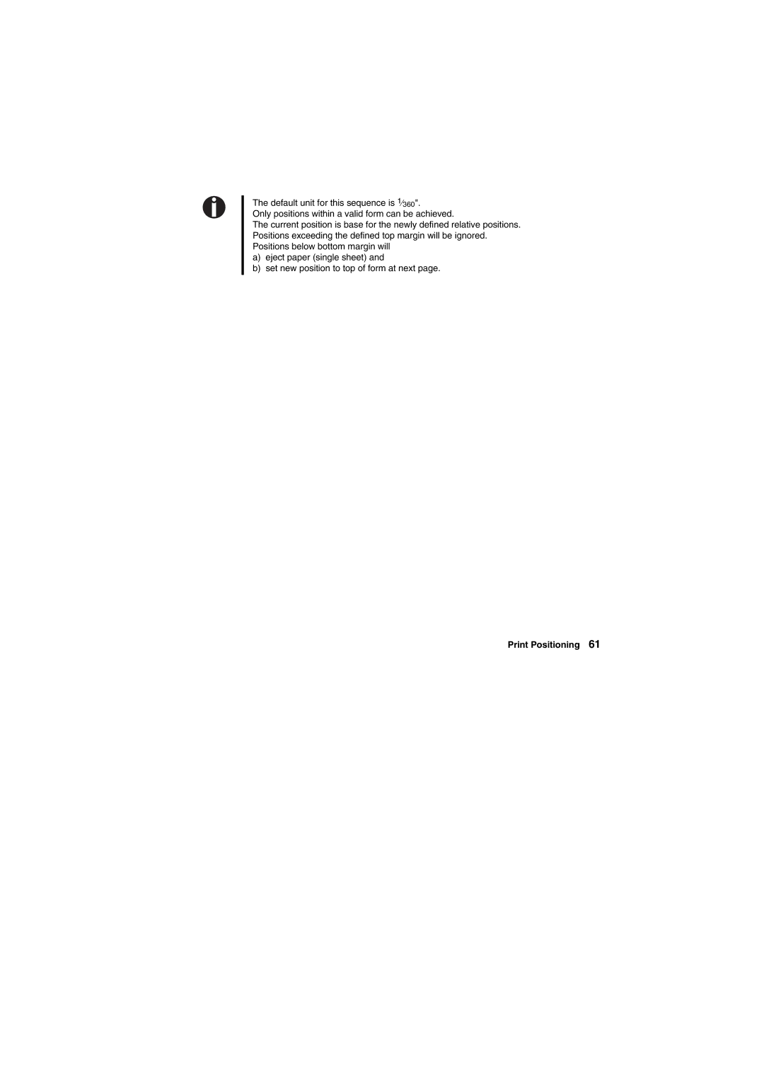 Tally Genicom Matrix Printer manual Print Positioning 