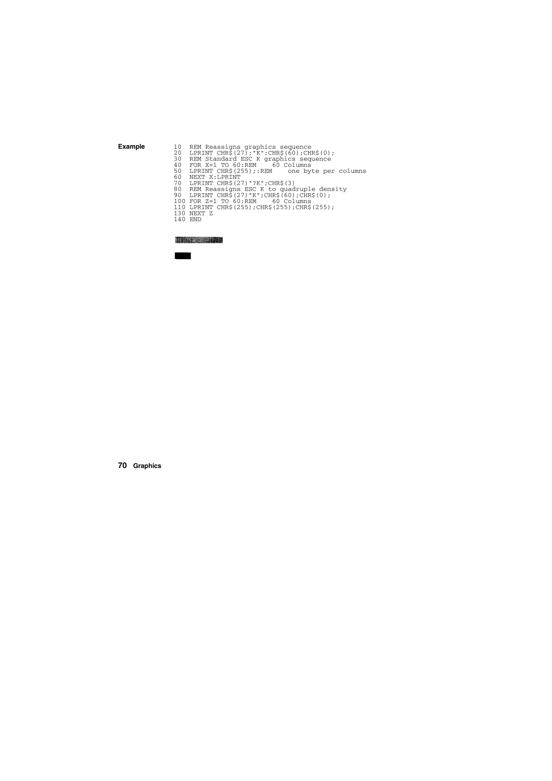 Tally Genicom Matrix Printer manual For X=1 to 60REM 