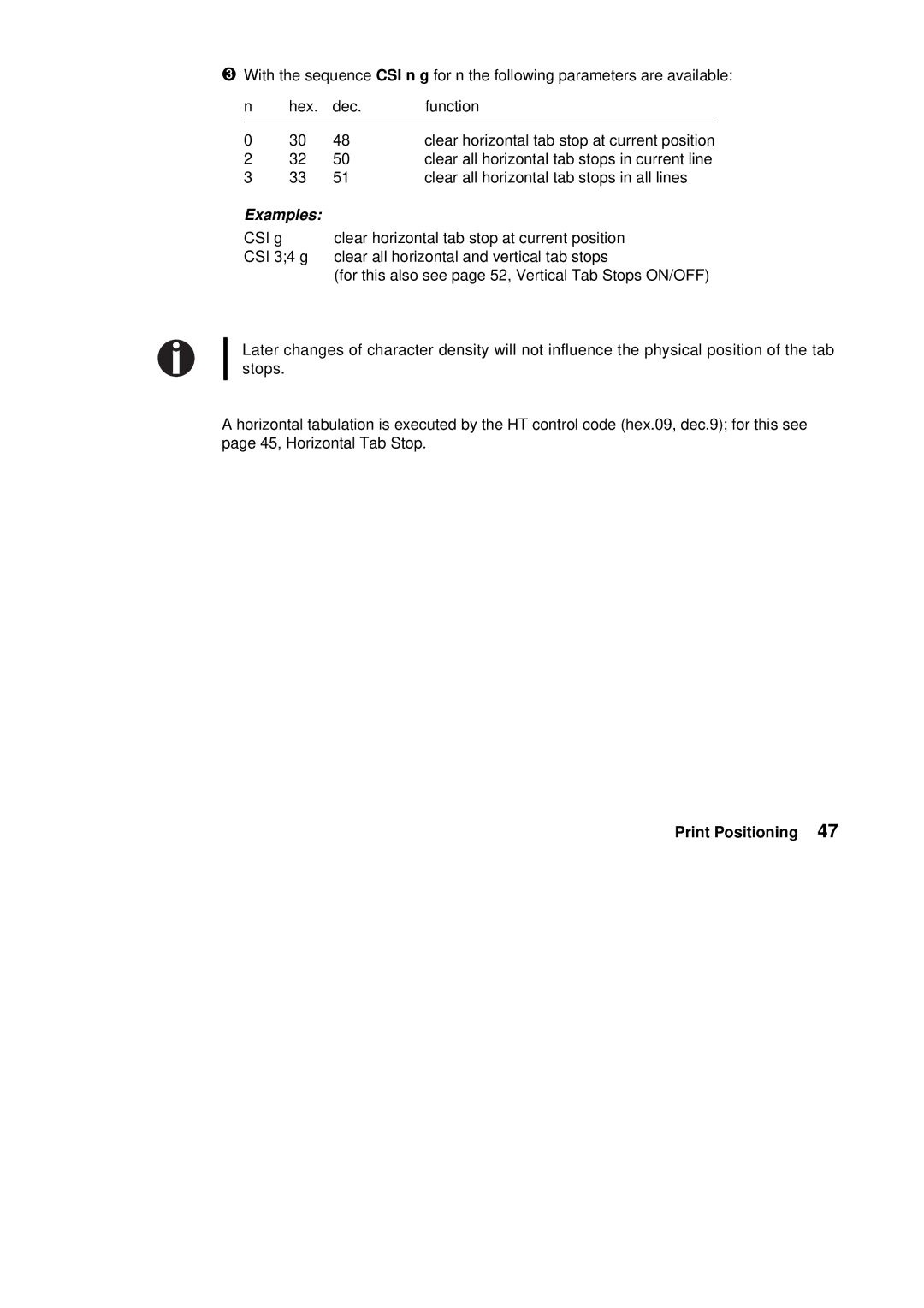 Tally Genicom Matrix Printer manual Examples 