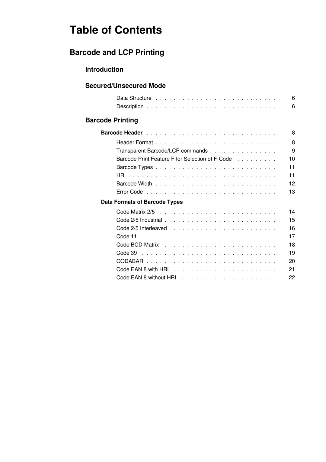 Tally Genicom Matrix Printer manual Hri, Data Formats of Barcode Types, Codabar 