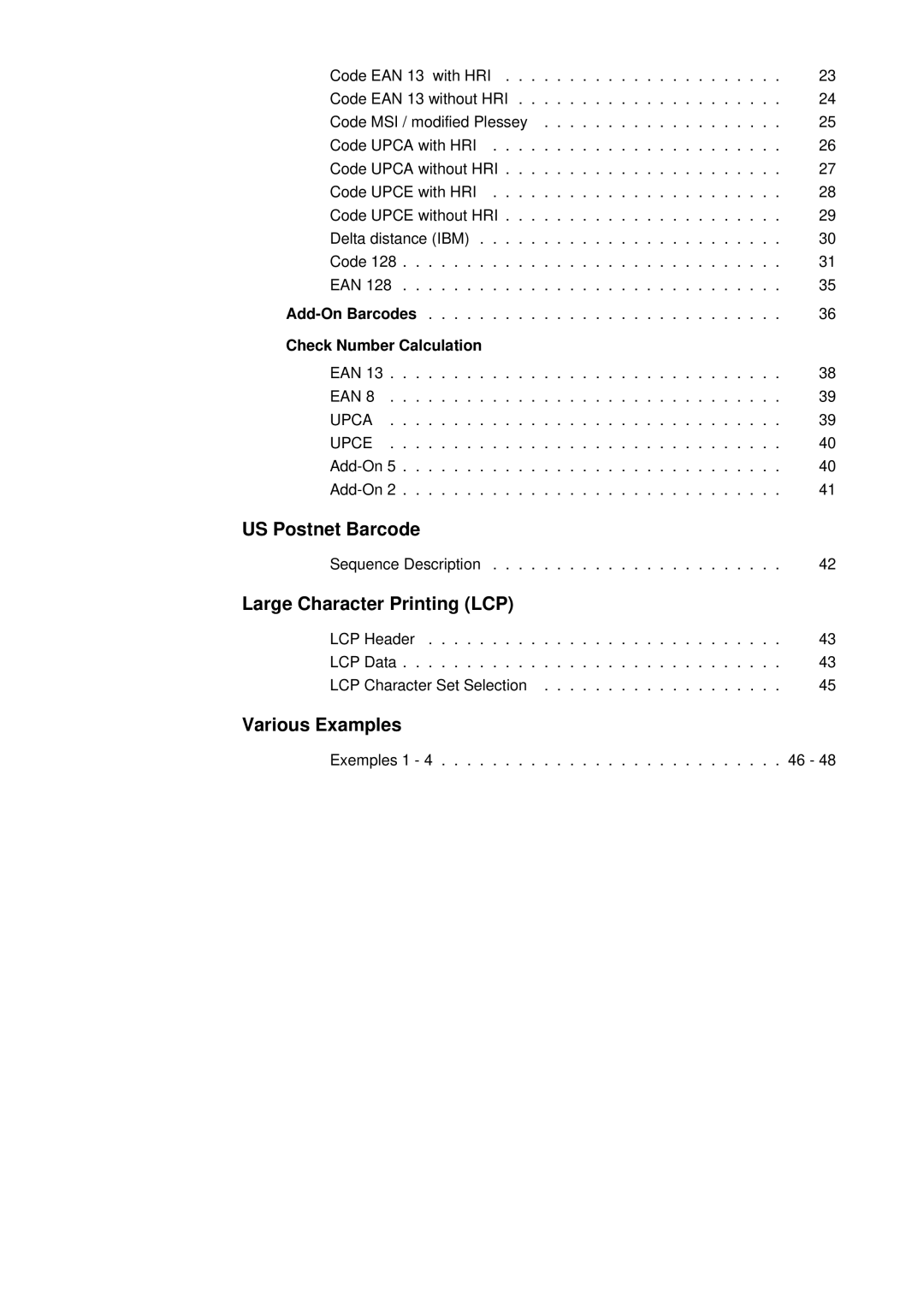 Tally Genicom Matrix Printer manual Check Number Calculation, EAN Upca Upce 