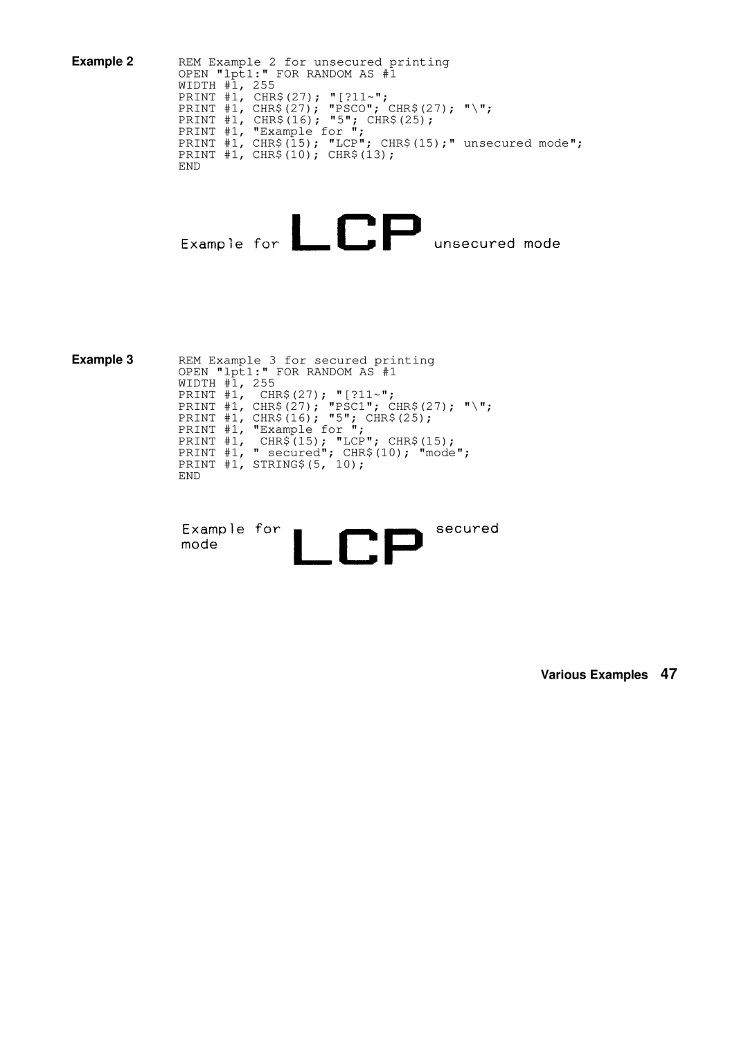 Tally Genicom Matrix Printer manual End 