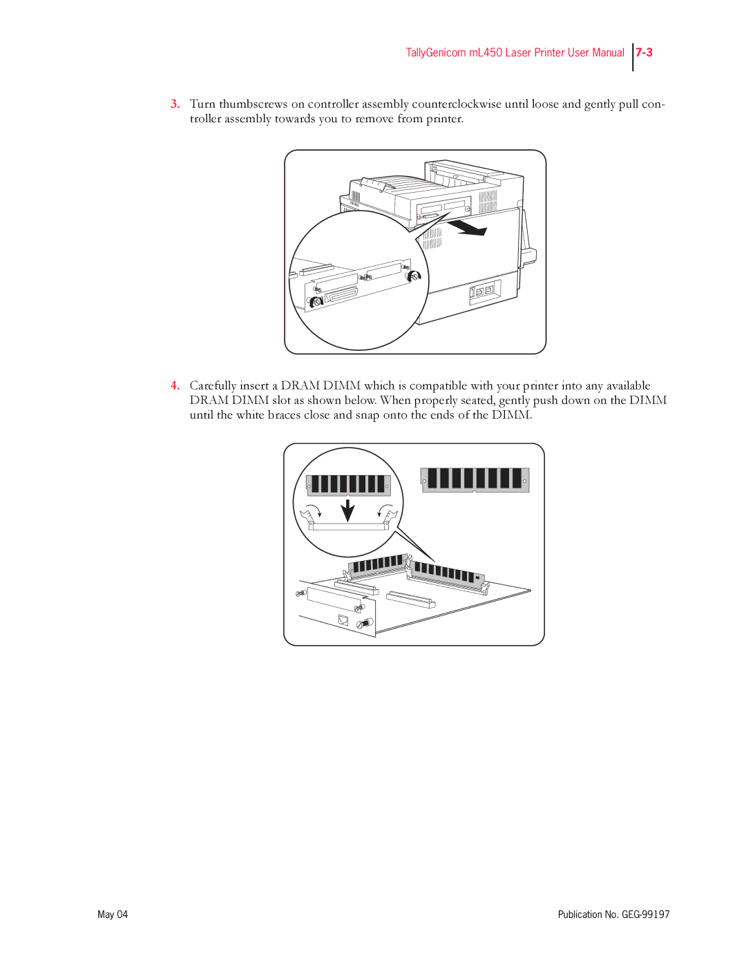 Tally Genicom mL450 user manual May 