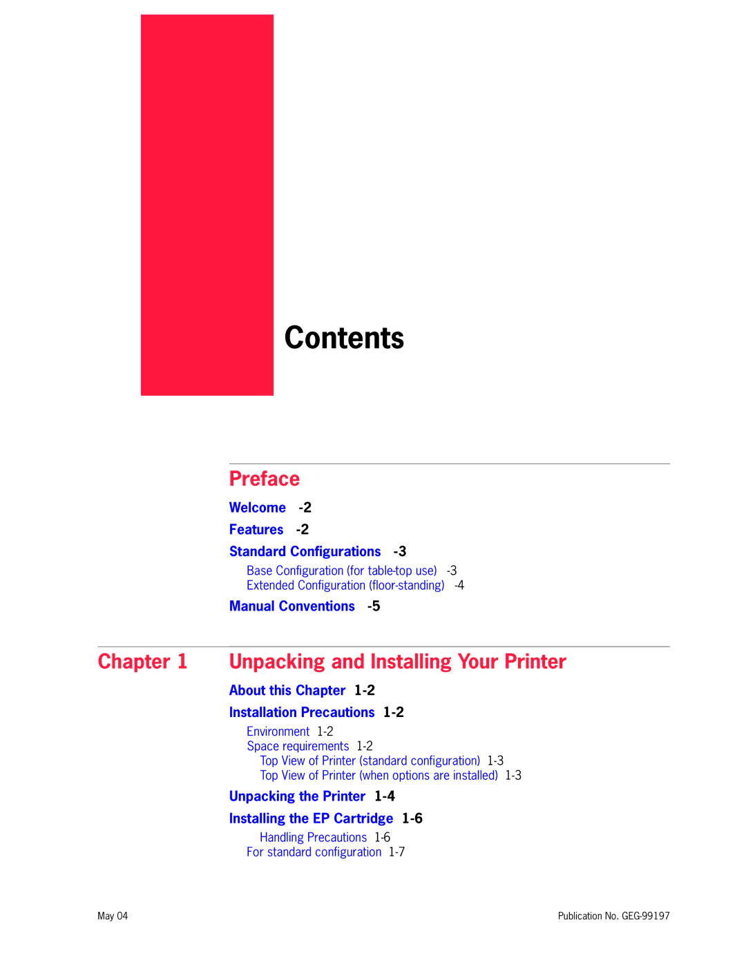 Tally Genicom mL450 user manual Contents 