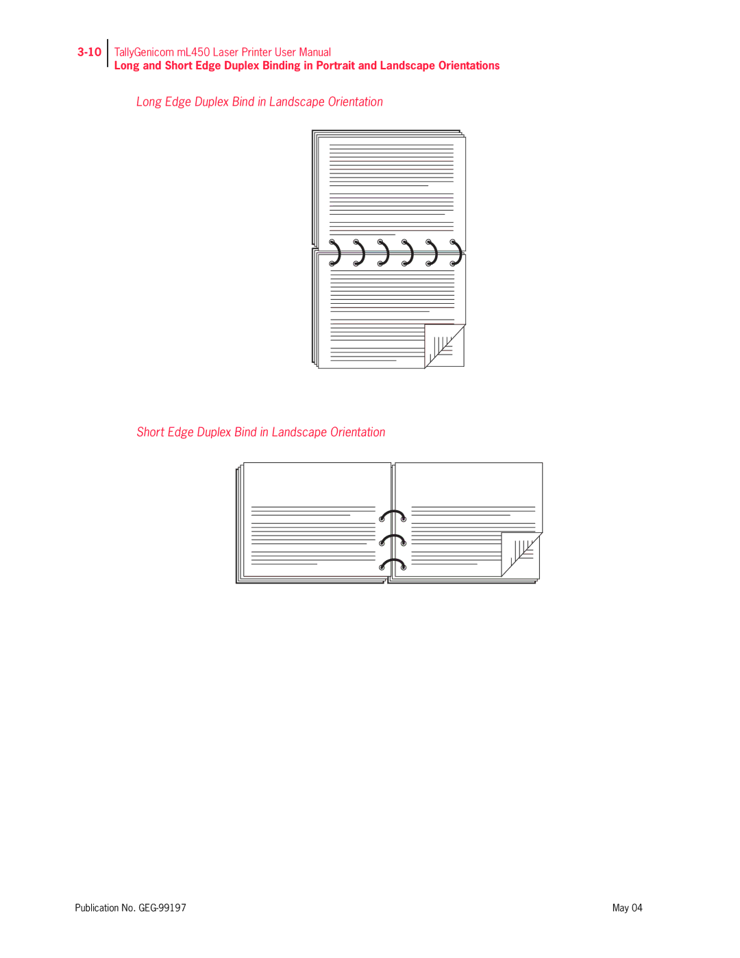 Tally Genicom mL450 user manual Publication No. GEG-99197 