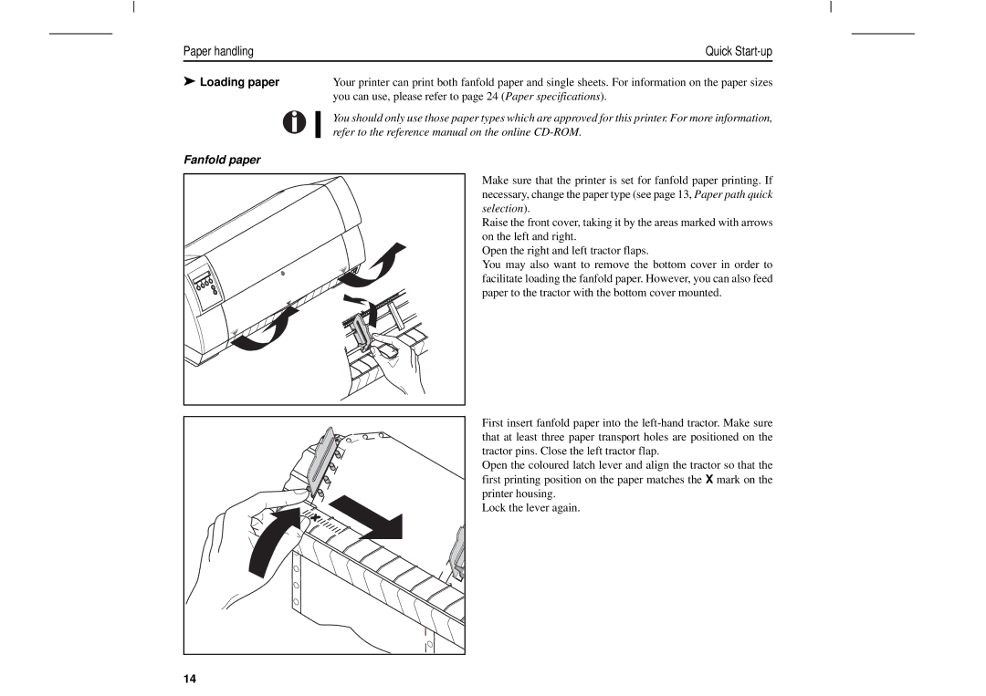 Tally Genicom T2250, T2150 manual Loading paper, You can use, please refer to page 24 Paper specifications 