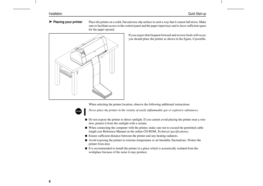 Tally Genicom T2250, T2150 manual Installation Quick Start-up 