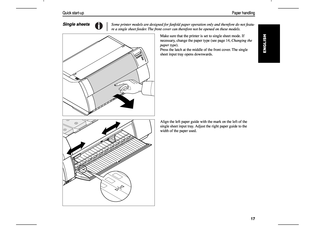 Tally Genicom T2280, T2265 manual Single sheets, English 