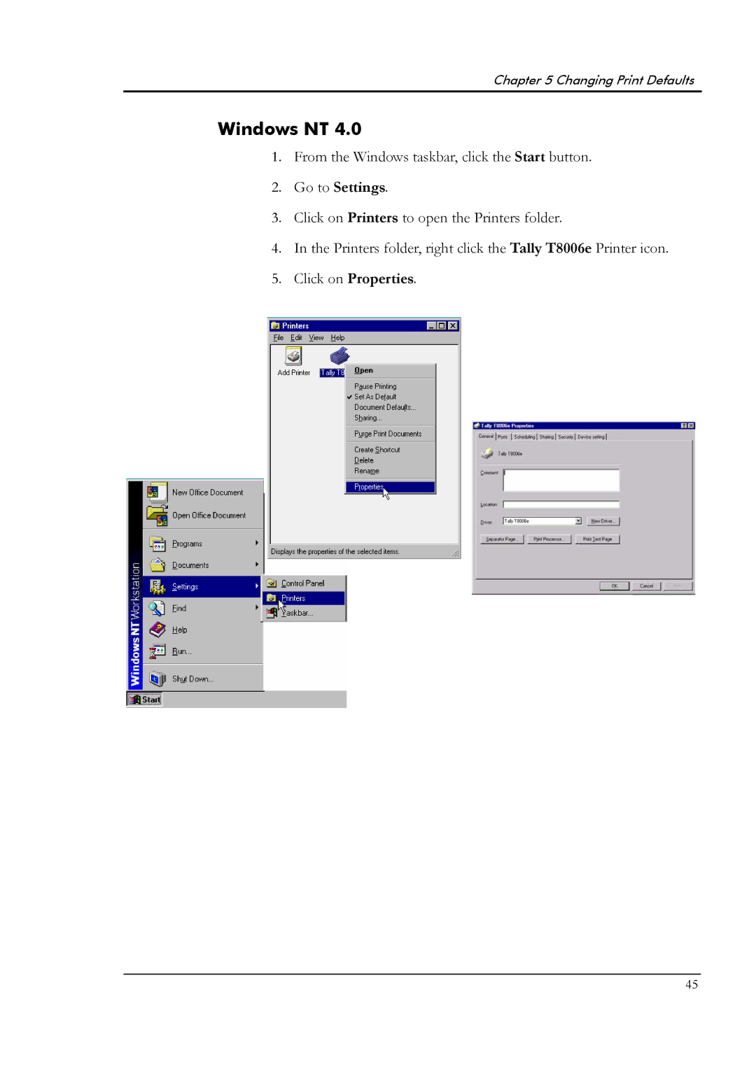 Tally Genicom T8006e manual Windows NT 