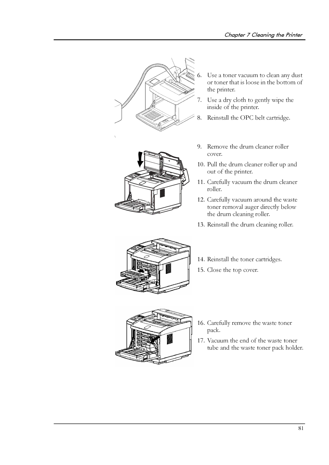 Tally Genicom T8006e manual Cleaning the Printer 