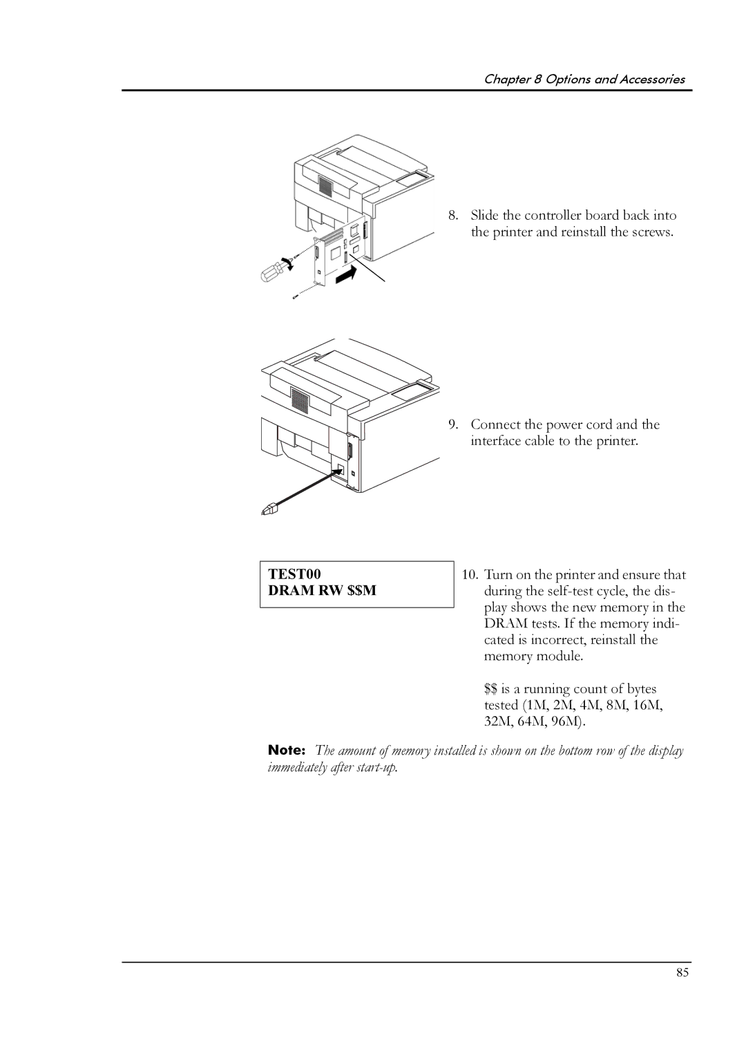 Tally Genicom T8006e manual TEST00 