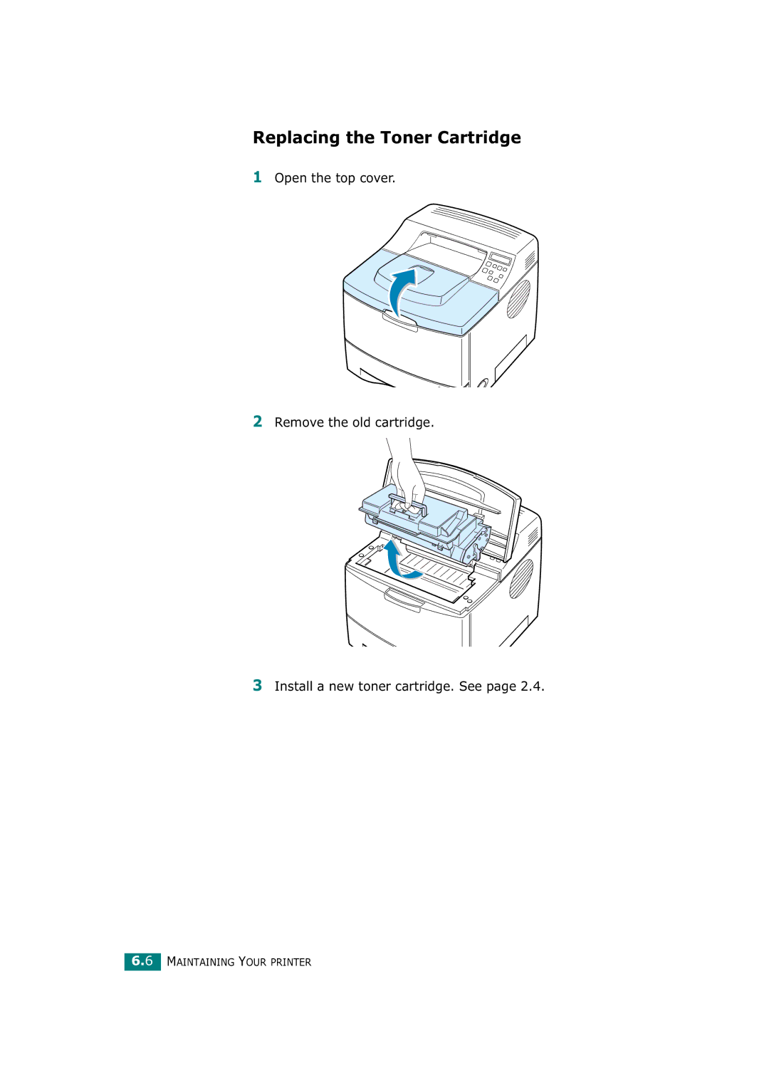 Tally Genicom T9220 manual Replacing the Toner Cartridge 