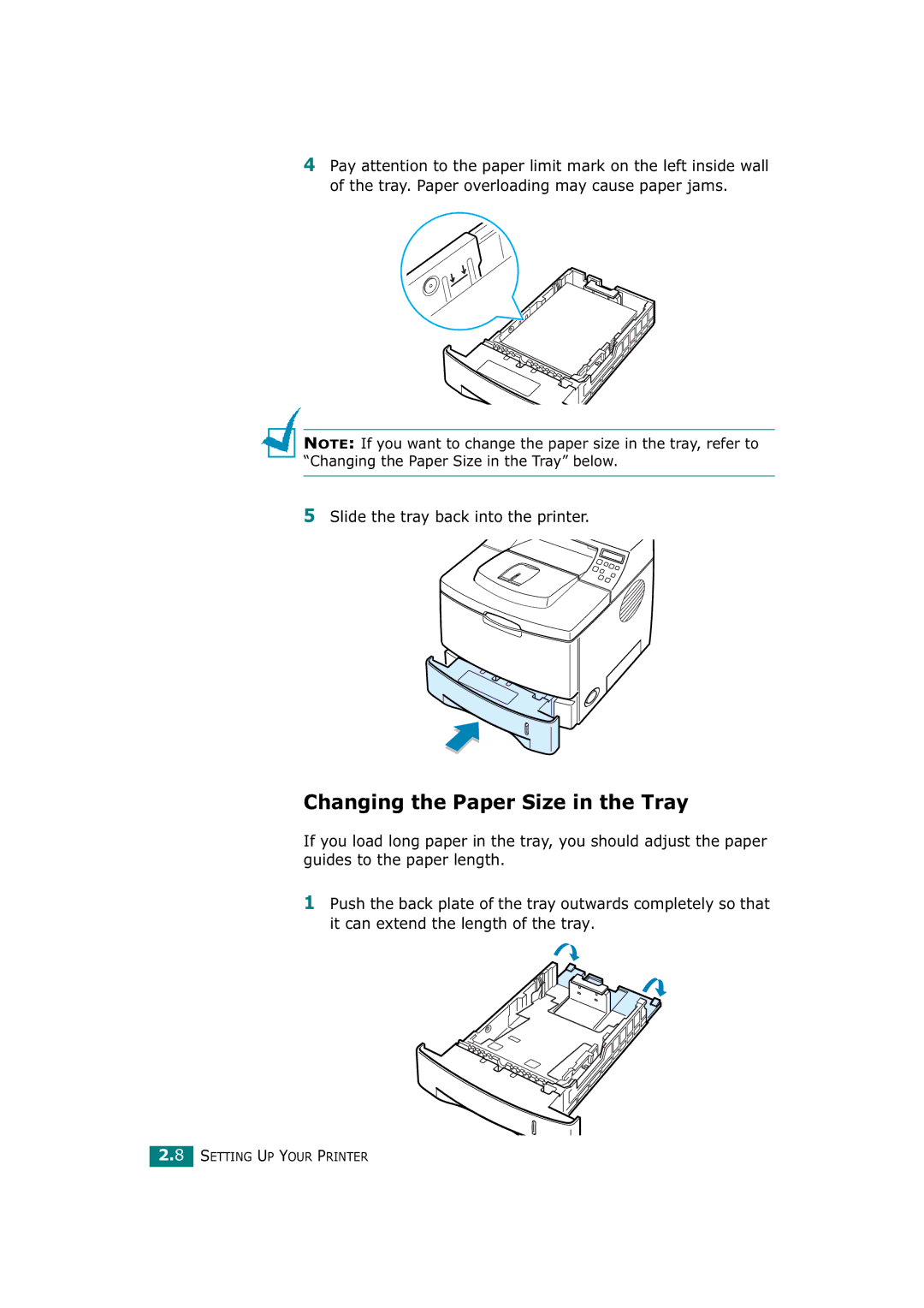 Tally Genicom T9220 manual Changing the Paper Size in the Tray 