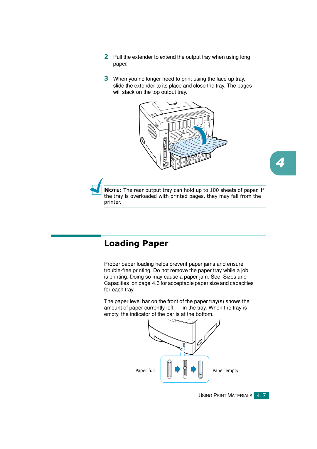 Tally Genicom T9220 manual Paper full Paper empty 