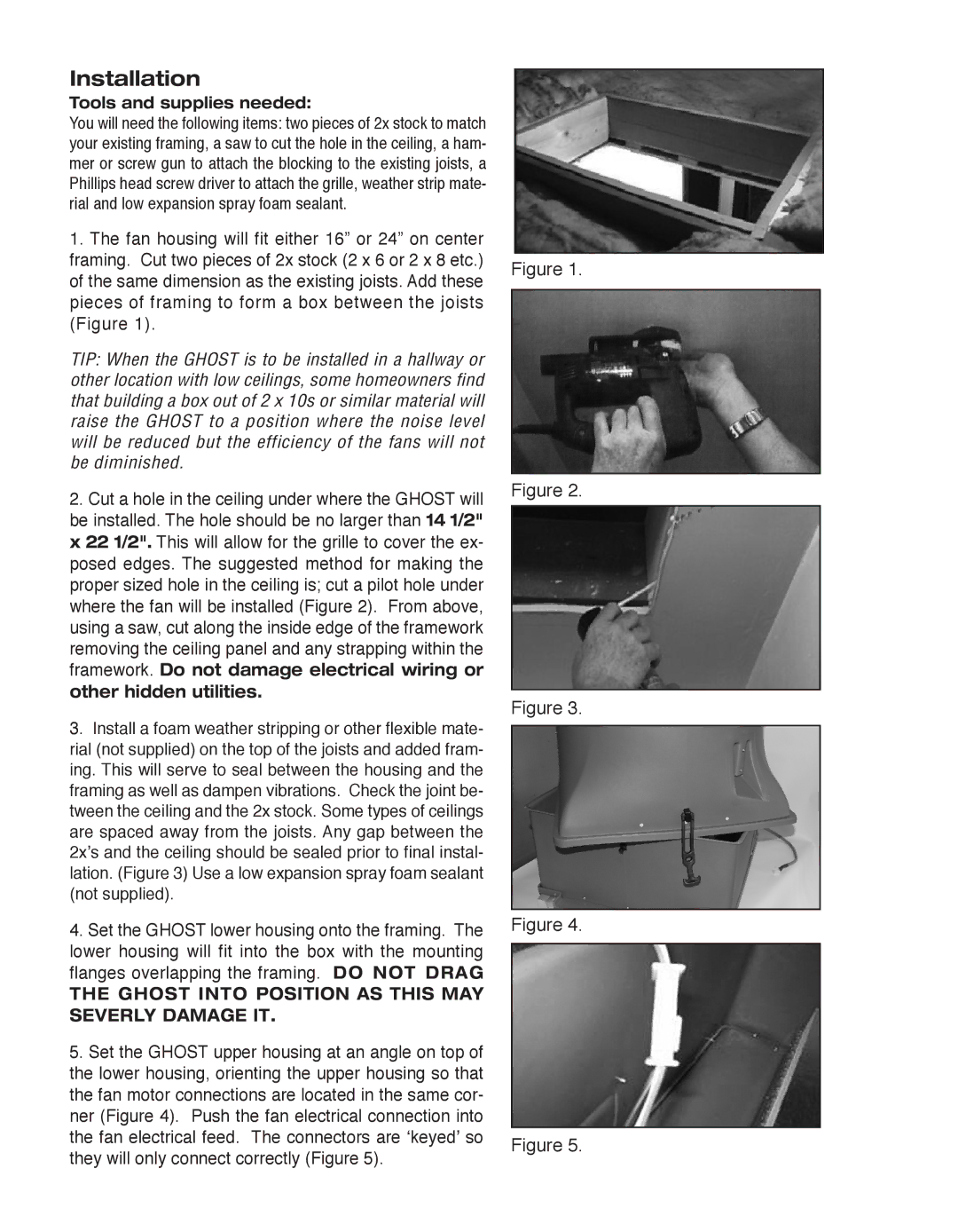 Tamarack Technologies GH.02 manual Installation, Tools and supplies needed 