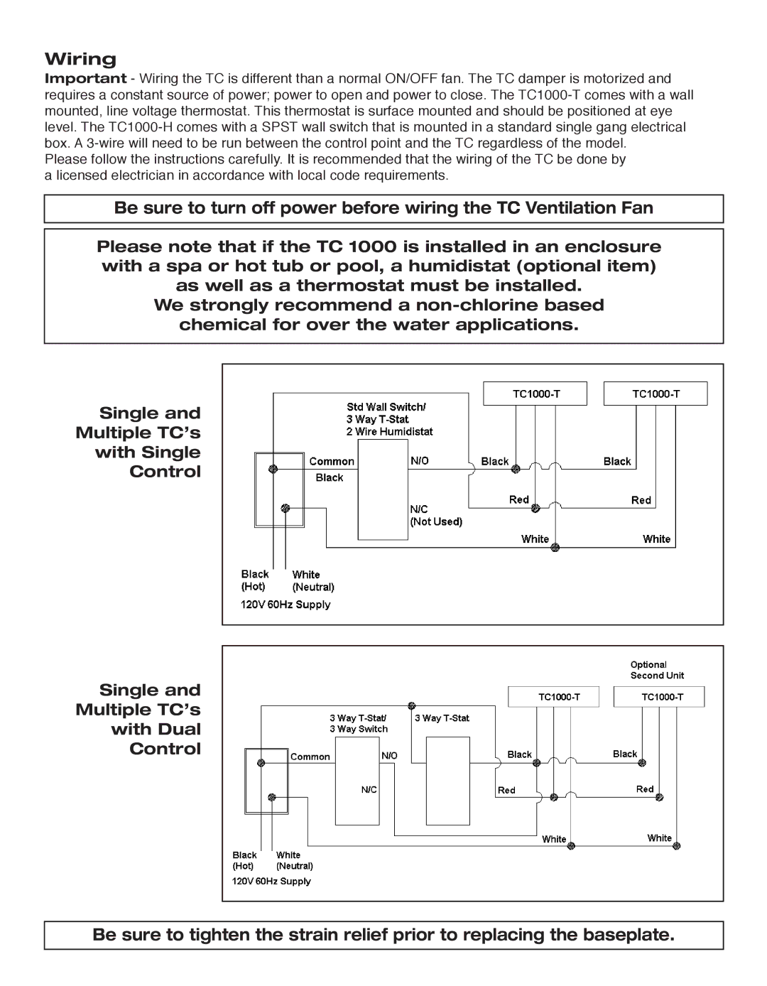 Tamarack Technologies TC1000 manual Wiring 