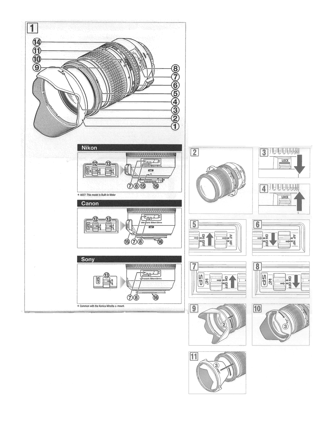 Tamron AFA007S700, AFA007N700, AFA007C700, AF007N-700 owner manual 