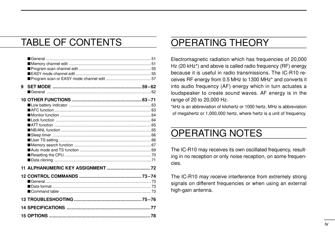 Tamron IC-R10 instruction manual Operating Theory 