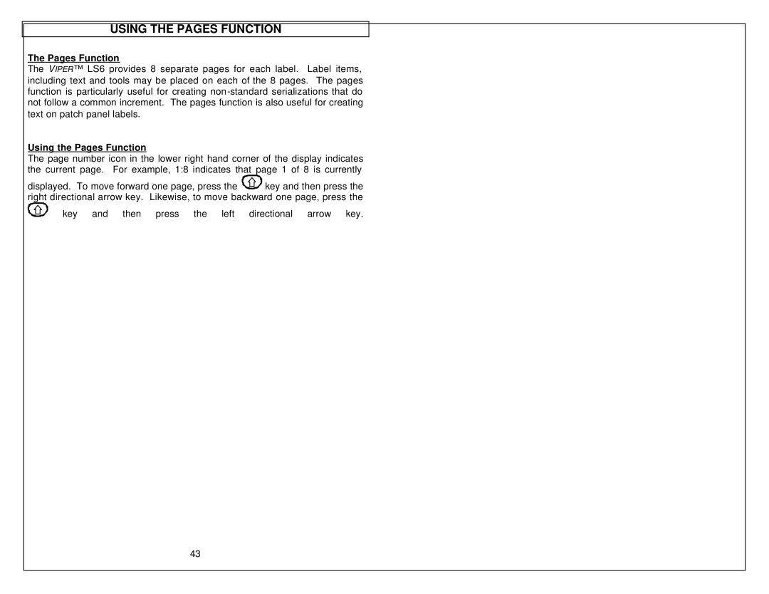 Tamron LS6 quick start Using the Pages Function 