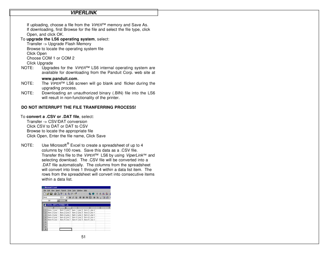 Tamron LS6 quick start Do not Interrupt the File Tranferring Process, To convert a .CSV or .DAT file, select 