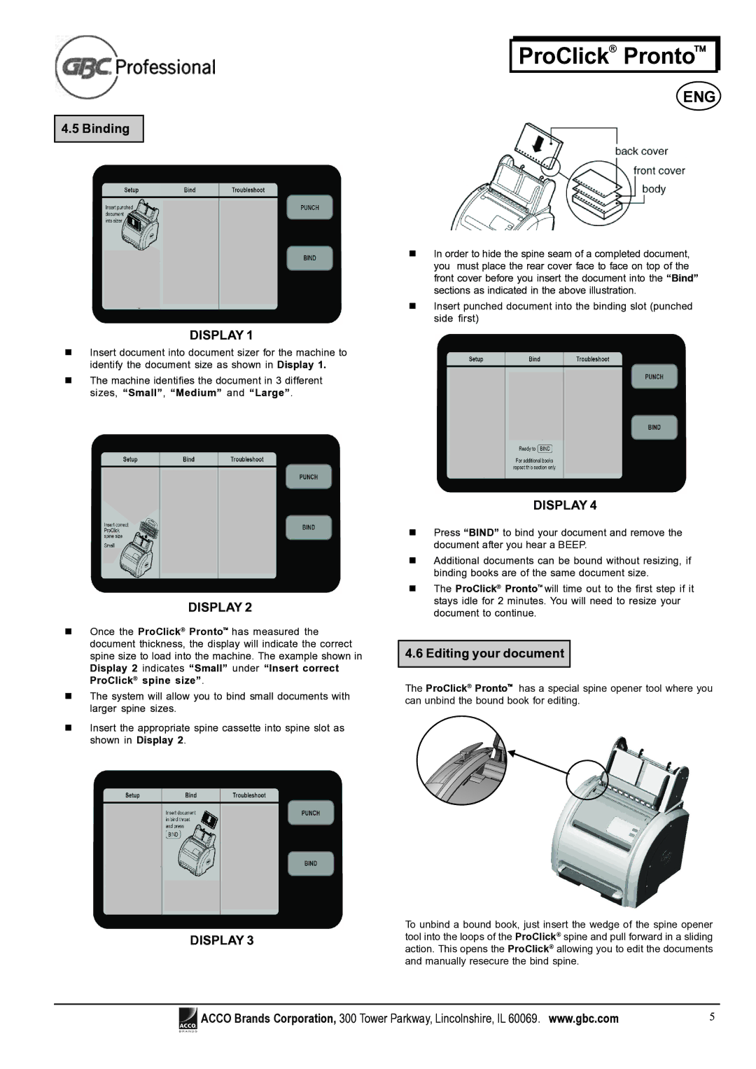 Tamron P2000, P3000 manuel dutilisation Binding, Display, Editing your document 